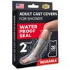 100% Waterproof Cast Covers for Shower Leg - 2pk - Tight Seal - Reusable Adult Half Leg Cast Protectors - Knee, Ankle, Foot - After Surgery Bandage and Dressing Cast Bag for Wounds and Burns view 1