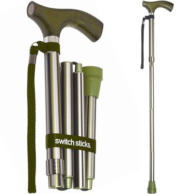 Switch Sticks Walking Cane for Men or Women, Foldable and Adjustable from 32-37 Inches, FSA and HSA Eligible, Huntington