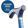 Switch Sticks Walking Cane for Men or Women, Foldable and Adjustable from 32-37 Inches, FSA and HSA Eligible, Engraved Azure view 3
