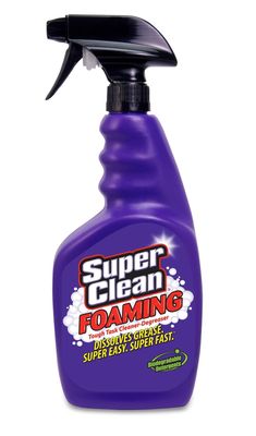Super Clean Foaming Multi-Surface All Purpose Cleaner Degreaser Spray, Biodegradable, Full Concentrate, 32 ounce