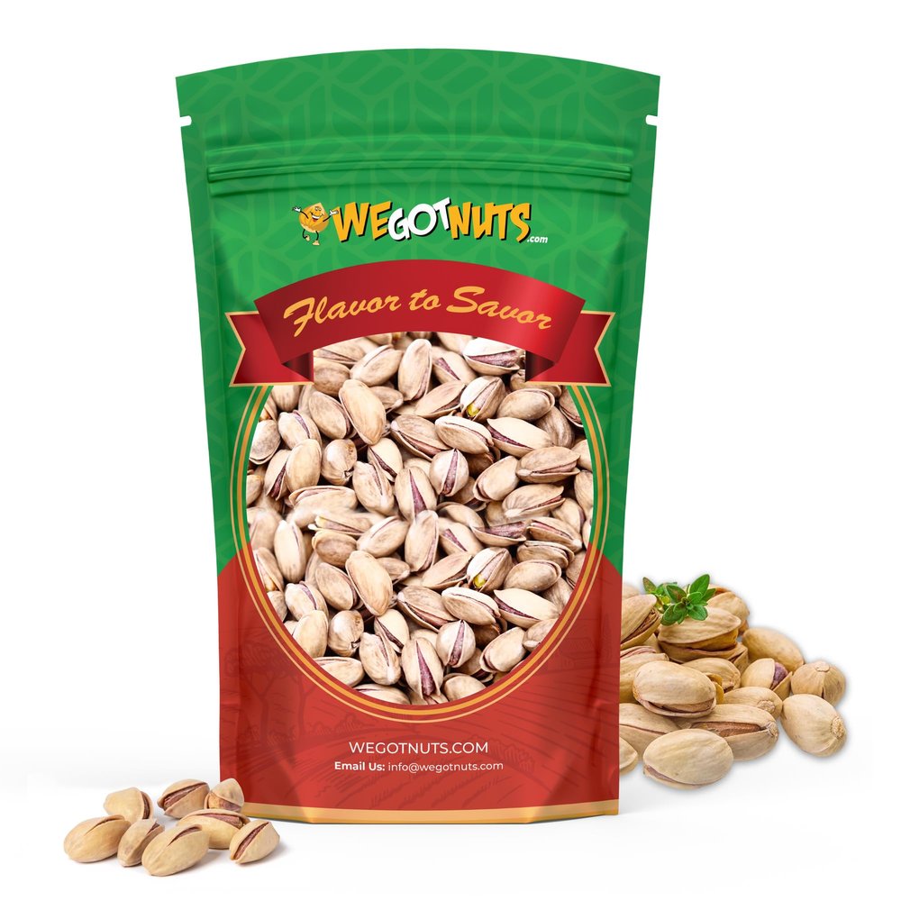 Turkish Antep Pistachios - 2.5 lbs (40oz) Premium Quality Kosher Roasted Pistachios By We Got Nuts - Natural & Healthy Rich Flavor Snack - Whole & Salted Air-Tight Resealable Bag Package