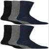 Gentle Grip - 6 Pair Pack Men's Loose Non Binding Diabetic Socks for Poor Circulation (Black/Navy/Grey) 7-12 view 1