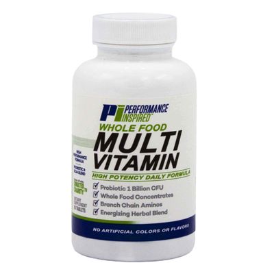 Performance Inspired Nutrition - Whole Food Multi Vitamin 1 Billion CFU Probiotics BCAAs Energizing Herbal Complex - 90 Count (Pack of 1)