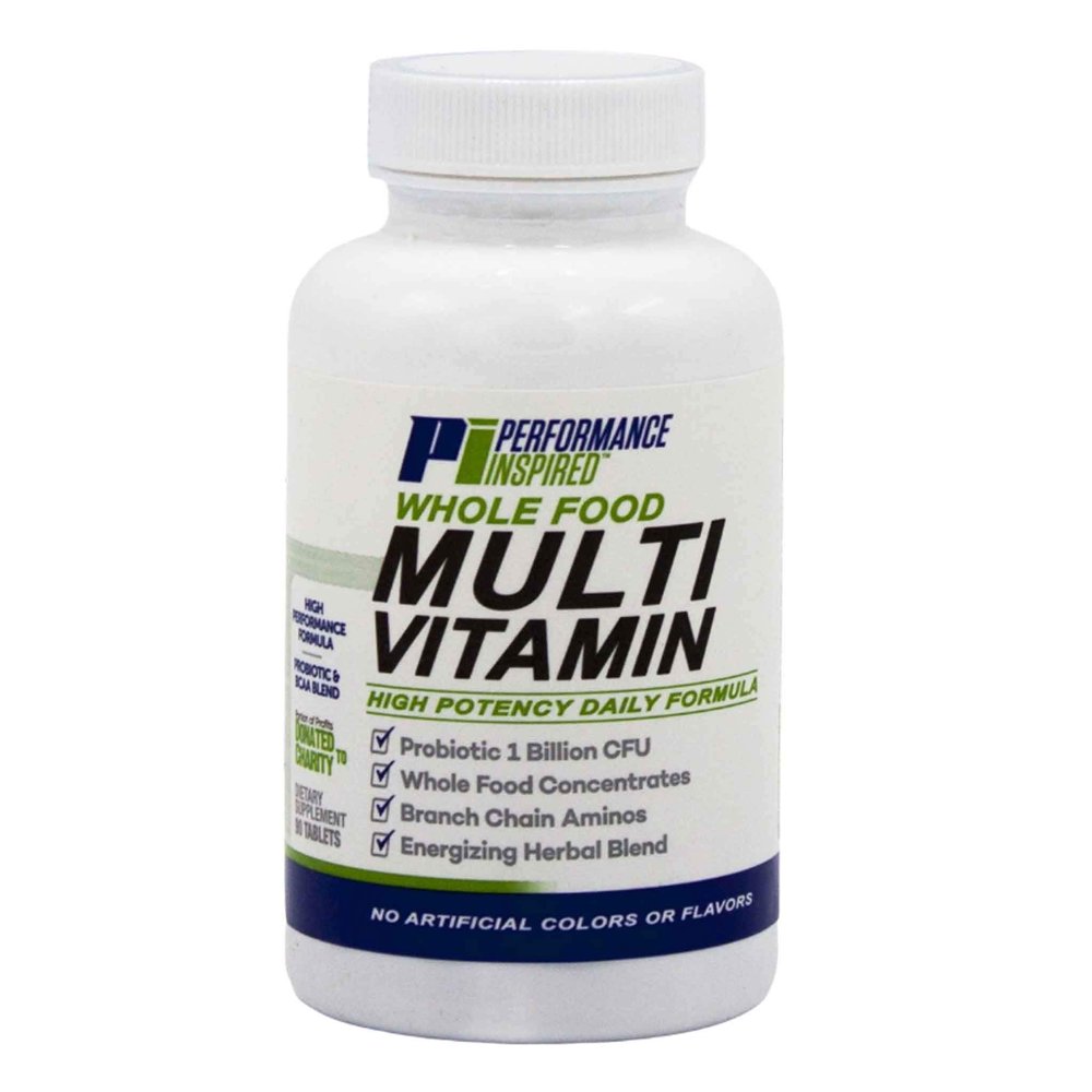 Performance Inspired Nutrition - Whole Food Multi Vitamin 1 Billion CFU Probiotics BCAAs Energizing Herbal Complex - 90 Count (Pack of 1)