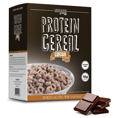 Protein Cereal, Low Carb Cereal, High Protein Cereal, 15g Protein, 5g Net Carbs, High Performance Cereal, 5 Individual Macro-Controlled Packages (Cocoa)