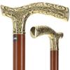 Premium Brass Fritz Handle Walking Cane  Brown Beechwood Shaft  Elegant Carved Brass Scroll Design  Stylish Canes for Men and Canes for Women  38" Length  250 lb Capacity view 1