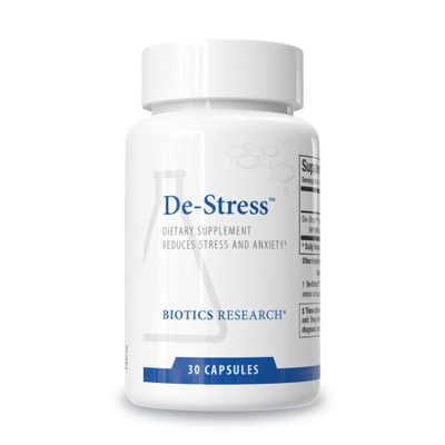 BIOTICS RESEARCH De-Stress Patented Nutrient Designed to Support Calmness, Healthy Sleep Habits, All-Natural Supports Mental Wellness & Calm. 30 Capsules