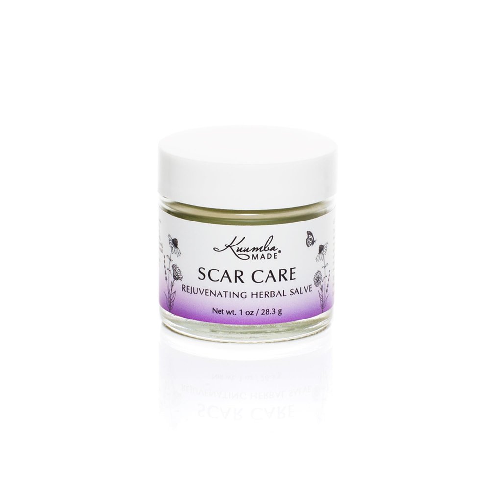 Kuumba Made Scar Care Herbal Salve, Restorative Plant-Based Balm with Comfrey & Calendula, 1 Oz