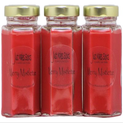 3 Pack - Merry Mistletoe Scented Blended Soy Christmas Candle | Fragrant Blend of Citrus, Blue Spruce and Frosted Cranberries | Hand Poured in The USA by Just Makes Scents