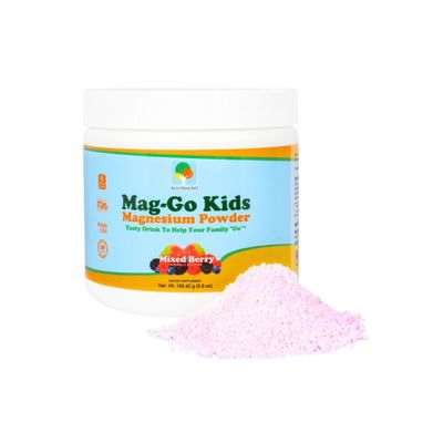 Raise Them Well Mag-Go Kids Magnesium Powder | Constipation Relief (Mixed Berry) | 90 Servings per Tub