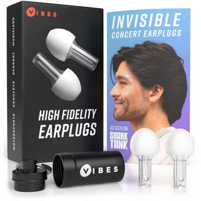 VIBES High Fidelity Concert Ear Plugs Reusable Noise Reducing Ear Plugs for Concerts, Musicians, Raves, and Live Events Comfortable Hearing Protection for Loud Environments