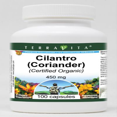 Cilantro (Coriander) (Certified Organic) - 450 mg (100 Capsules, ZIN: 517612)
