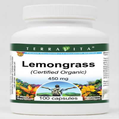 Terravita Lemongrass (Certified Organic) - 450 mg (100 Capsules, ZIN: 517730)