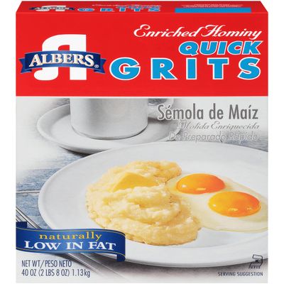 Albers Enriched Hominy Quick Grits, Naturally Low in Fat, 40 OZ Box (Pack of 1)