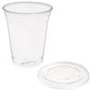 Dart Solo Clear Plastic Disposable Cups for Iced Coffee Bubble Boba Tea Smoothie, 16 oz, 50 Sets with Flat Lids view 1