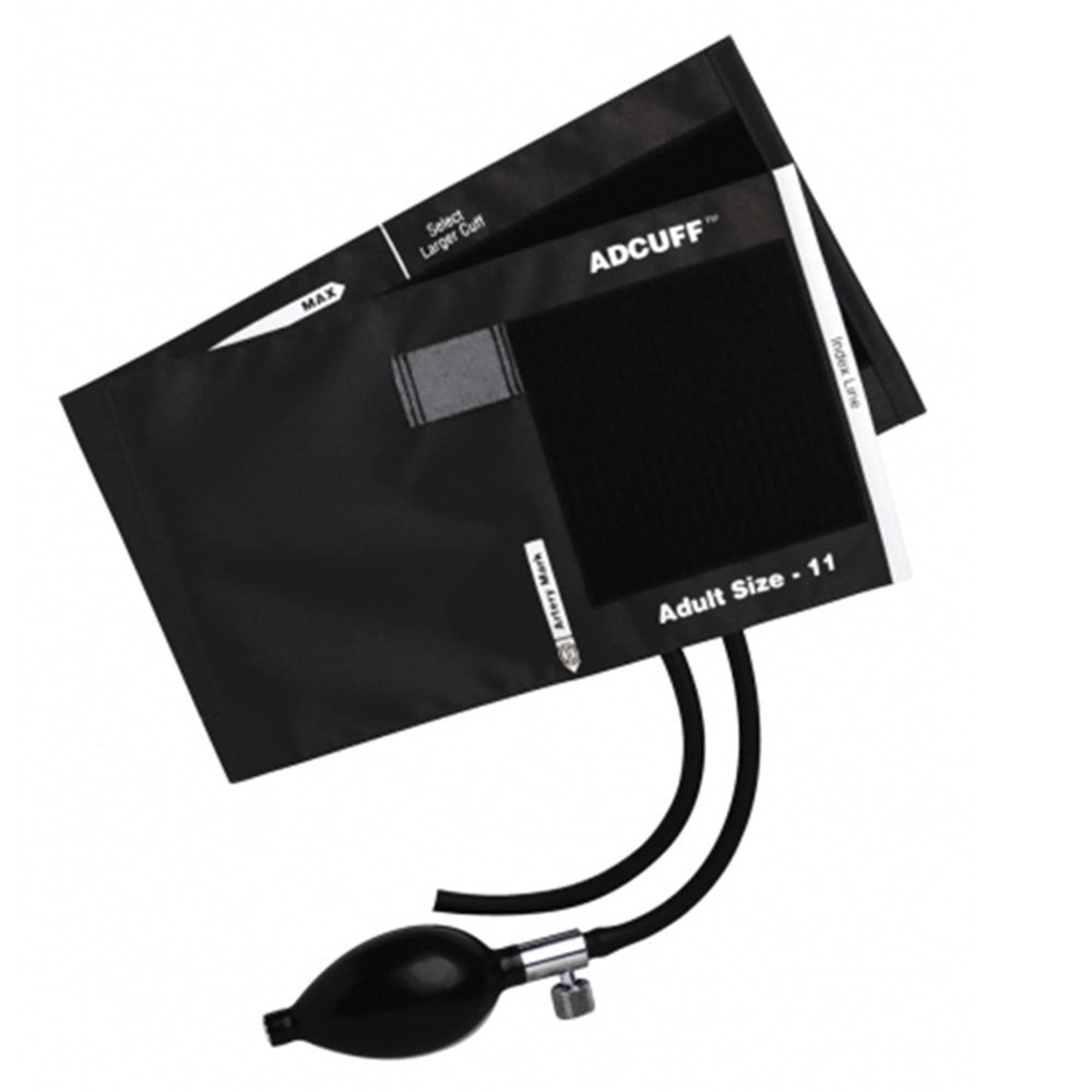 Adcuff Adult Cuff Arm Reusable Blood Pressure Cuff and Bulb 865-11ABK Black 1 Each