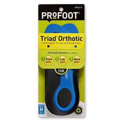 Profoot Triad Men's Orthotic Insoles Size 8-13 - Pair, Pack of 4