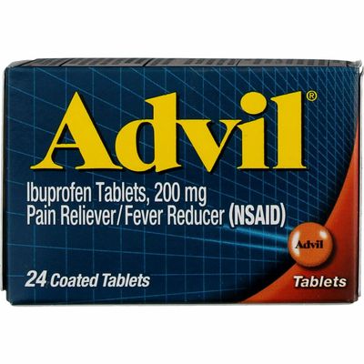 Advil Coated Caplets Ibuprofen Coated Tablets, 200 mg, 24 Ct 1.1 oz (4 Pack) (Bundle)