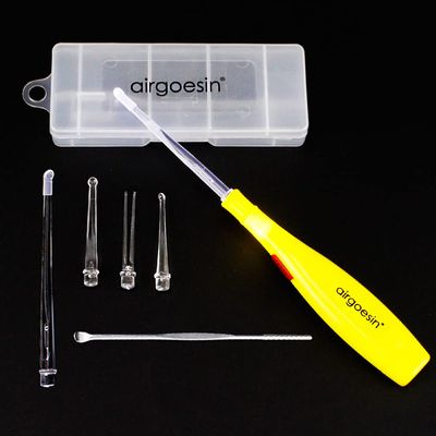 Airgoesin Upgraded Lighted Tonsil Stone Remover Tool, Yellow, 4 Tips, Tonsillolith Pick + Box Oral Care Gift