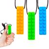 Gafly BPA Free (3 Pack) Chew Necklaces for Sensory Kids Integration with Autism and ADHD - Large Chewy Necklace Sensory for Oral Motor, Simulation & Biting Needs - Durable Food Grade Chewing Necklace view 1