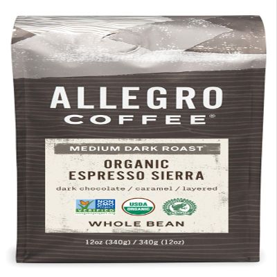 Allegro Coffee Organic Espresso Sierra Whole Bean Coffee, 12 oz
