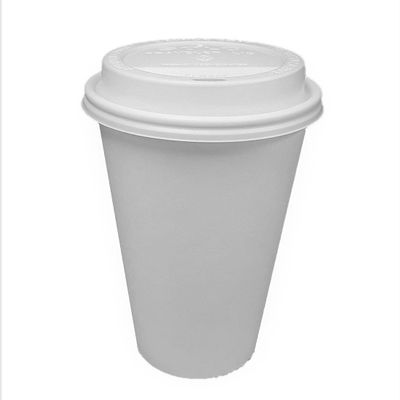 100 Sets 20 oz Paper Coffee Cup Solo Disposable White Hot Cup with Cappuccino LIDS