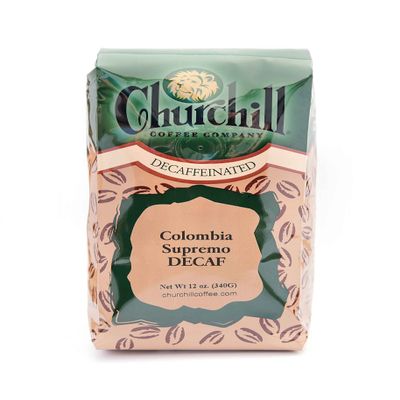 Churchill Coffee Colombia Supremo 12 oz - Whole Bean (Decaf)