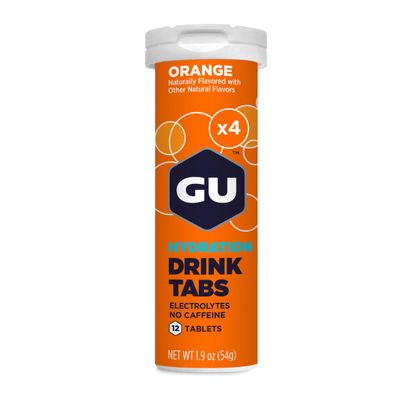 GU Energy Hydration Electrolyte Drink Tablets, Enhanced Endurance Sports Drink for Running, Cycling, Triathlon, 4-Count (48 Servings), Orange