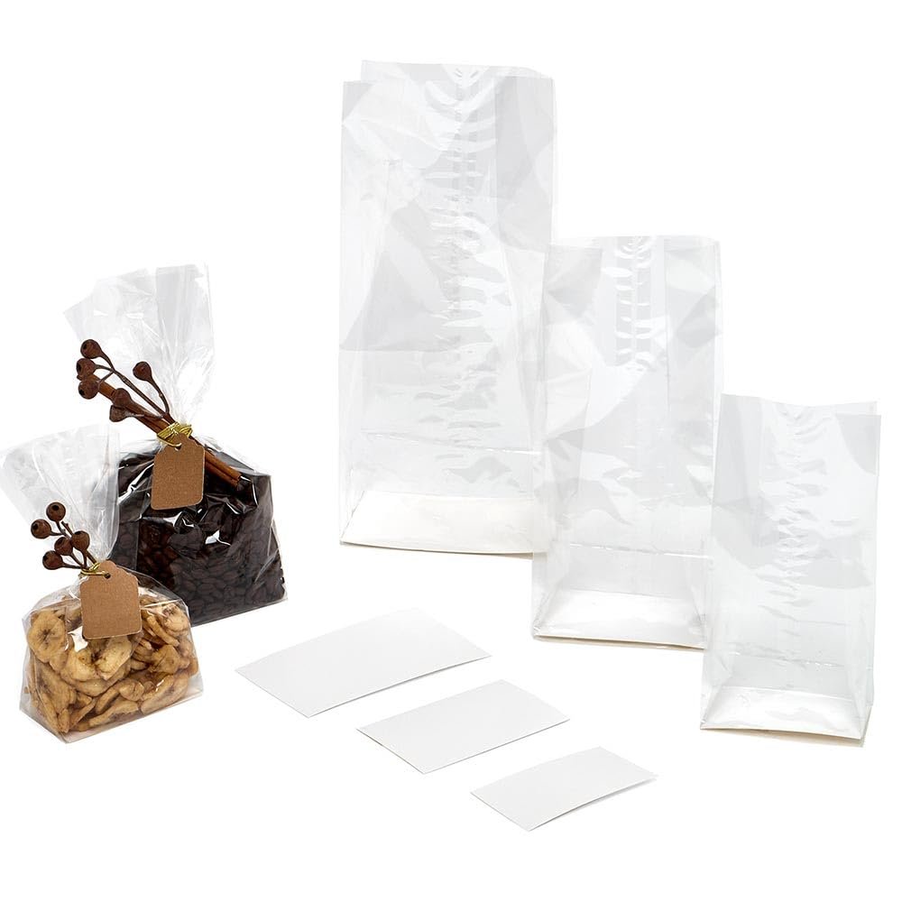Paper Mart White Cello Bags Inserts 4" X 2 1/2" Christmas | Quantity: 100