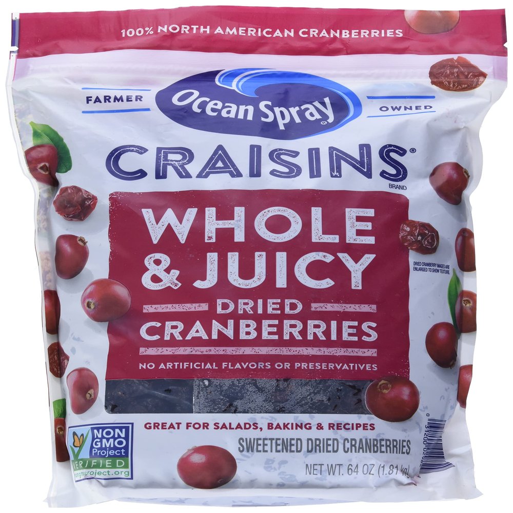Ocean Spray Whole Craisins Dried Cranberries (64 Oz),64 Ounce (Pack of 36)