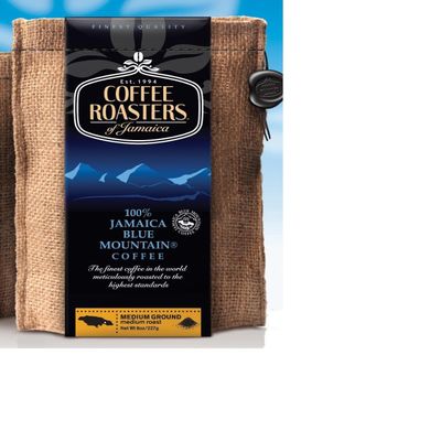 Jamaica Blue Mountain Coffee , Certified 100% Pure, Roasted Ground in a 1lb Sac