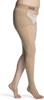SIGVARIS Womens Essential Opaque 860 Open Toe Thigh-Highs w/Grip Top & Waist Attachment 20-30mmHg - Large Short Right - light beige (crispa) view 1