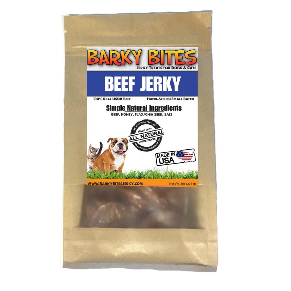Barky Bites All Natural Beef Jerky Dog Treats - 8 oz - Real Steak - No Fillers