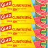 Glad Cling N Seal Plastic Wrap for Food, Airtight Seal, 300 Square Foot Roll (Pack of 4) view 1