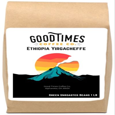 Good Times Coffee Company Green Unroasted Coffee Beans, Ethiopian Yirgacheffe (1 Pound)