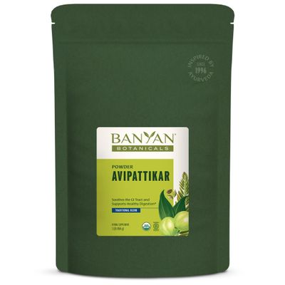 Banyan Botanicals Avipattikar Powder  Organic Digestion Supplement with Ginger, Cardamom & Vidanga  Supports Healthy Stomach Acid Balance*  1 lb.  Non-GMO Sustainably Sourced Vegan