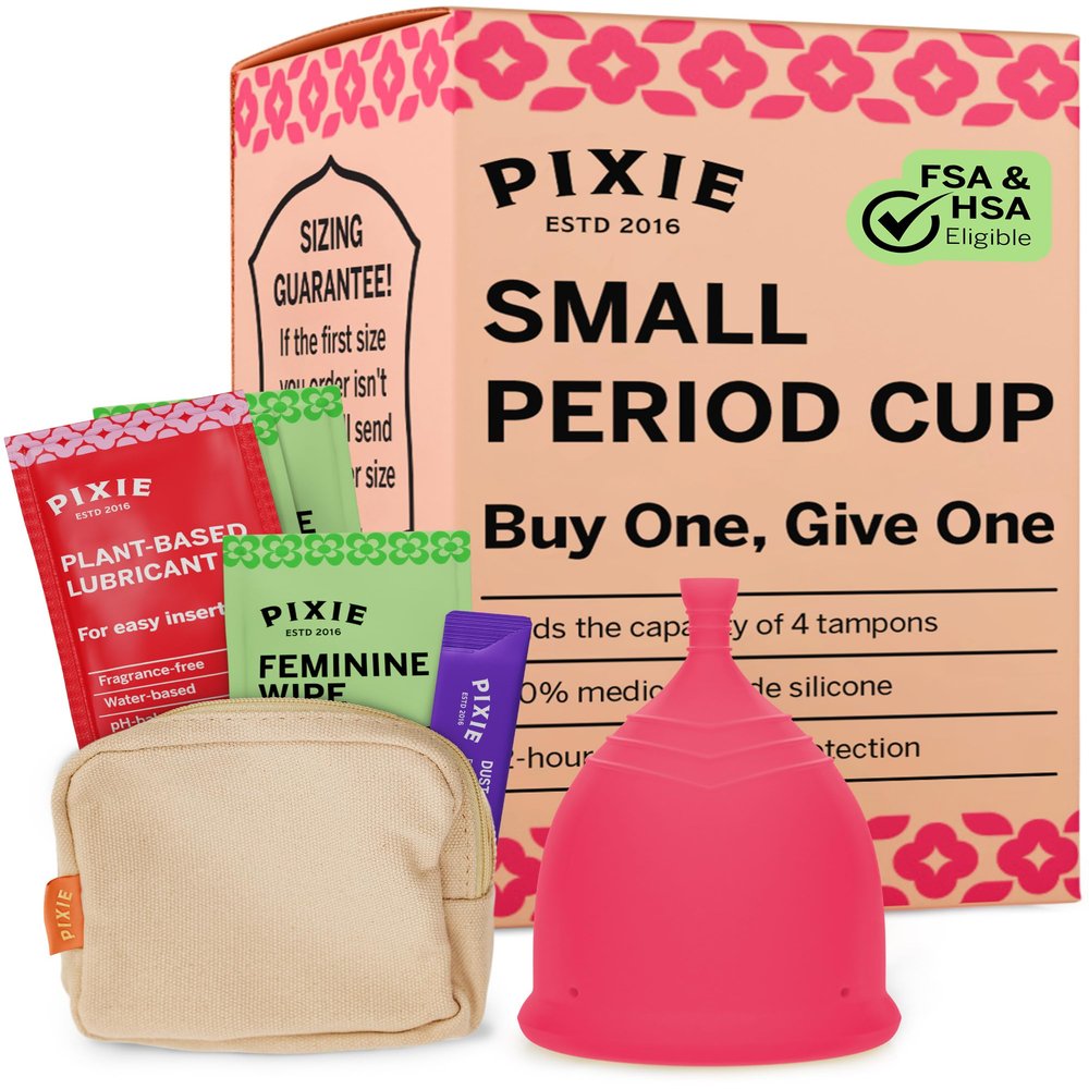 The Pixie Cup - Soft, Safe, Reusable Menstrual Cup  100% Medical-Grade Silicone Period Cup - Buy One We Give One (Small)