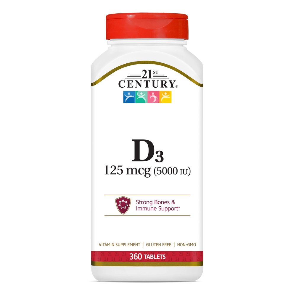 21st Century D3 5000 IU Tablets, 360 Count (Pack of 1)