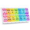 BUG HULL Weekly Pill Organizer 2 Times a Day Arthritis Friendly, AM PM Pill Organizer 7 Day with Easy Push Design, Daily Pill Organizer for Medicine, Pill Box 7 Day for Vitamin, Supplements view 1
