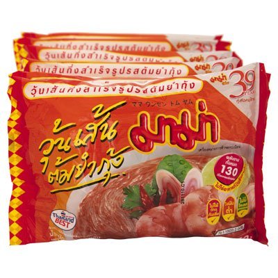 Mama Instant Bean Vermicelli Noodles Tom Yum 40g. (Pack 6)