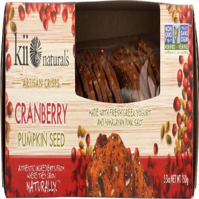 Kii Naturals Artisan Crisps, Cranberry Pumpkin Seed, 5.3 Ounce (Pack of 4)