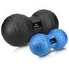 Navaris 2X Peanut Duo Ball - in 2 Sizes Duo Ball Fascia Ball Set - Trigger Point Ball - Fascia Balls - Black/Blue view 1