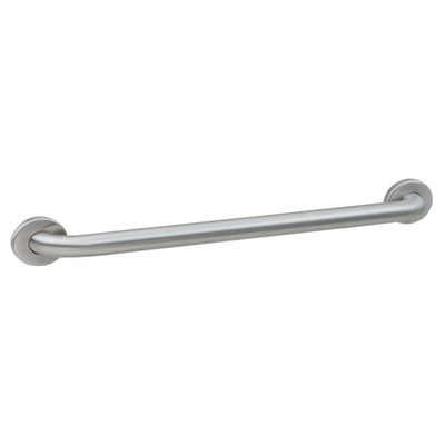 Bobrick 58616 304 Stainless Steel Two-Wall Tub/Shower Toilet Compartment Grab Bar, Satin Finish, 1-1/4" Diameter x 24" Width x 36" Depth