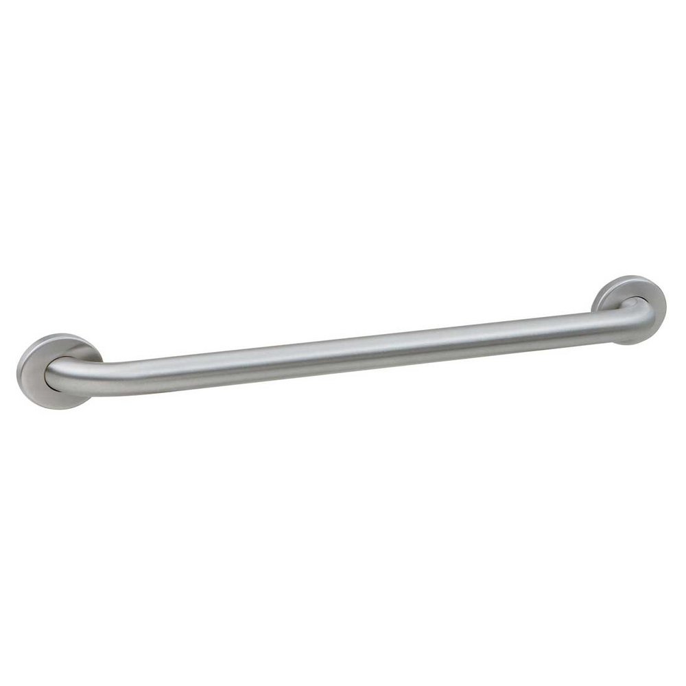 Bobrick 58616 304 Stainless Steel Two-Wall Tub/Shower Toilet Compartment Grab Bar, Satin Finish, 1-1/4" Diameter x 24" Width x 36" Depth