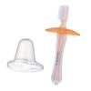 Simba Soft Bristle Silicone Baby Toothbrush with Milk Residue/Fur Scrubber (Orange) view 1