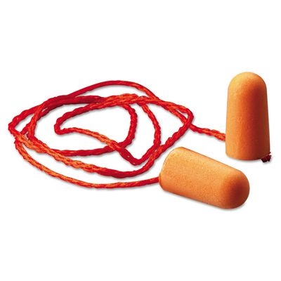 3M 1110 Tekk Protection Corded Foam Earplugs, Orange, 100-Pair