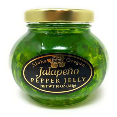 Aloha From Oregon Jalapeno Pepper Jelly in a 10 Ounce Glass Jar