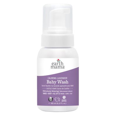 Earth Mama Calming Lavender Baby Wash with Gentle Castile Soap for Sensitive Skin, 5.3-Fluid Ounce