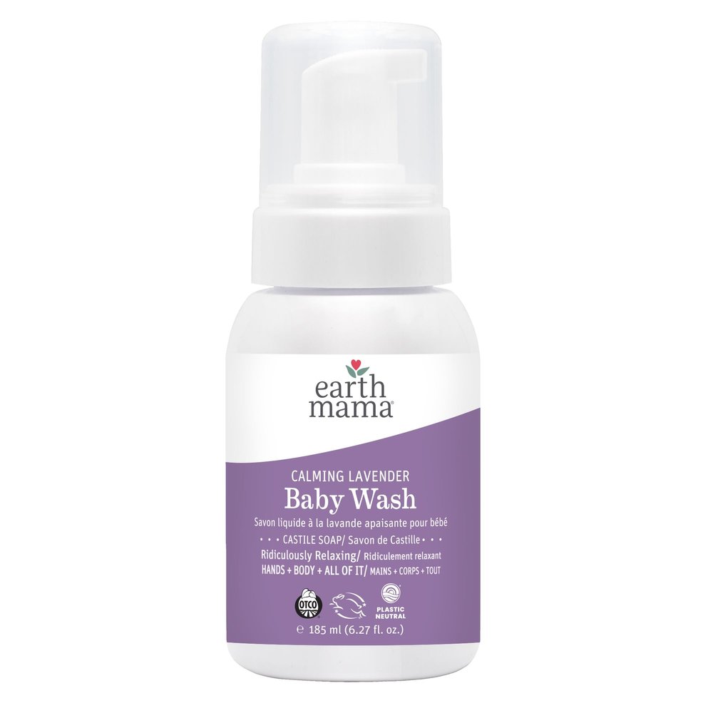 Earth Mama Calming Lavender Baby Wash with Gentle Castile Soap for Sensitive Skin, 5.3-Fluid Ounce