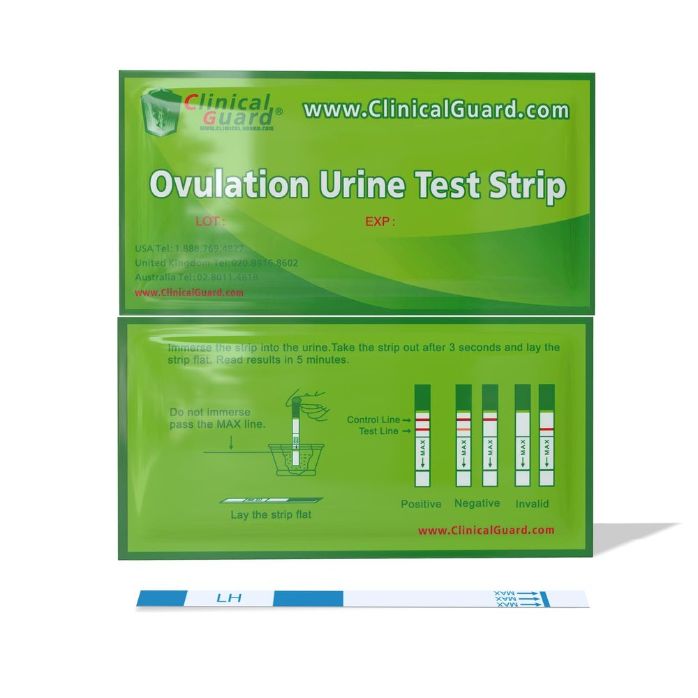 Clinical Guard Pack of 5 Ovulation Test Strips - Accurate Measurement Within 5 min - Ovulation Tests Cost-Effective Fertility Test for Women